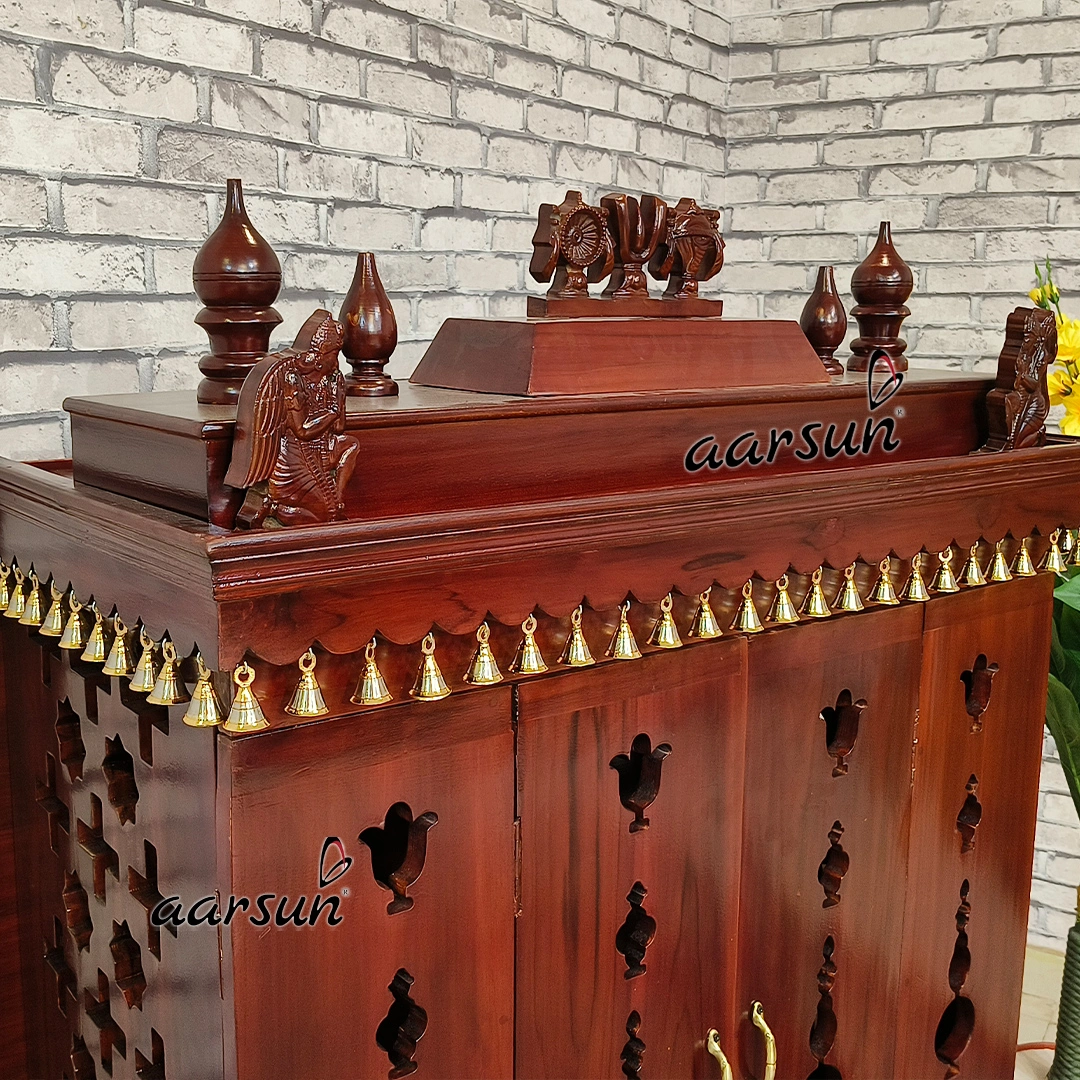 Mandir with Space-Saving 2D Design Foldable Doors View 8