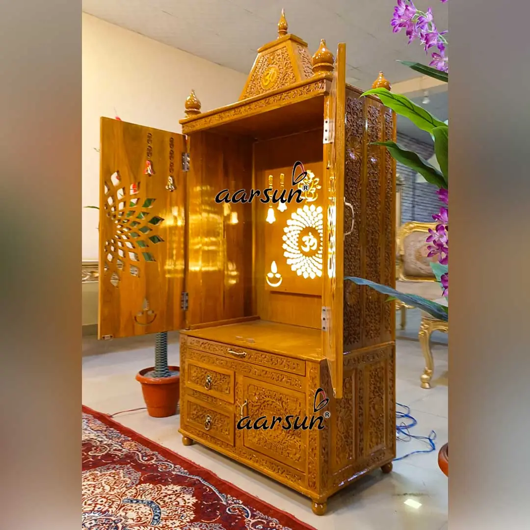 Modern Style Pooja Temple with LED 794 View 5