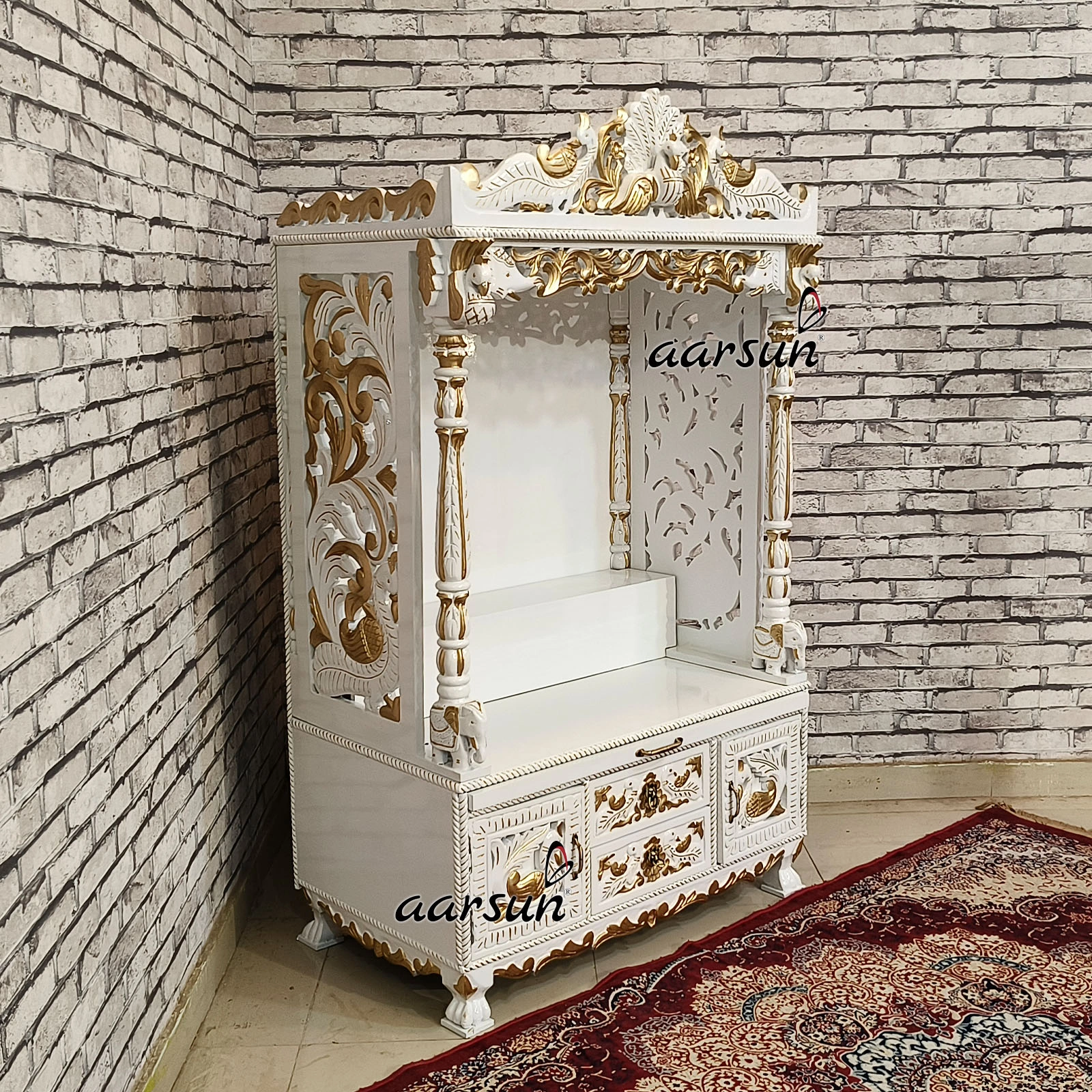 North Mandir Design With Animal Figures View 4