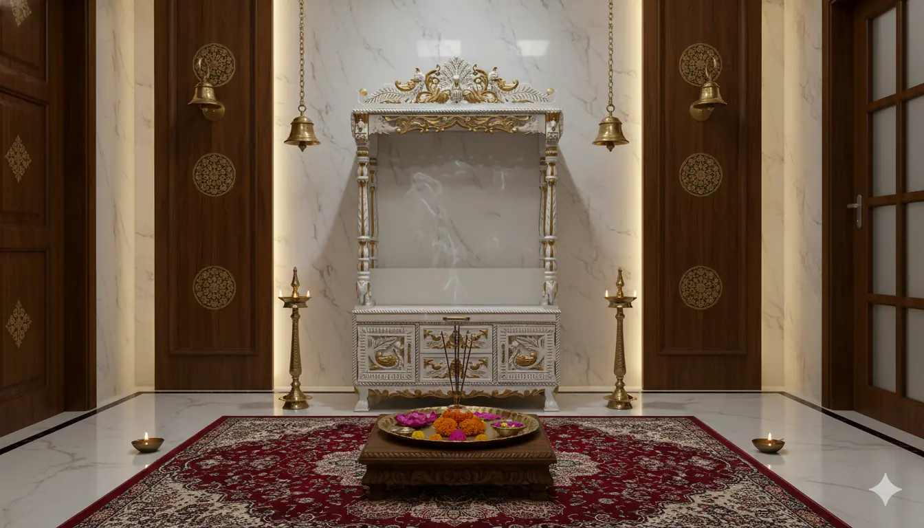 North Mandir Design With Animal Figures