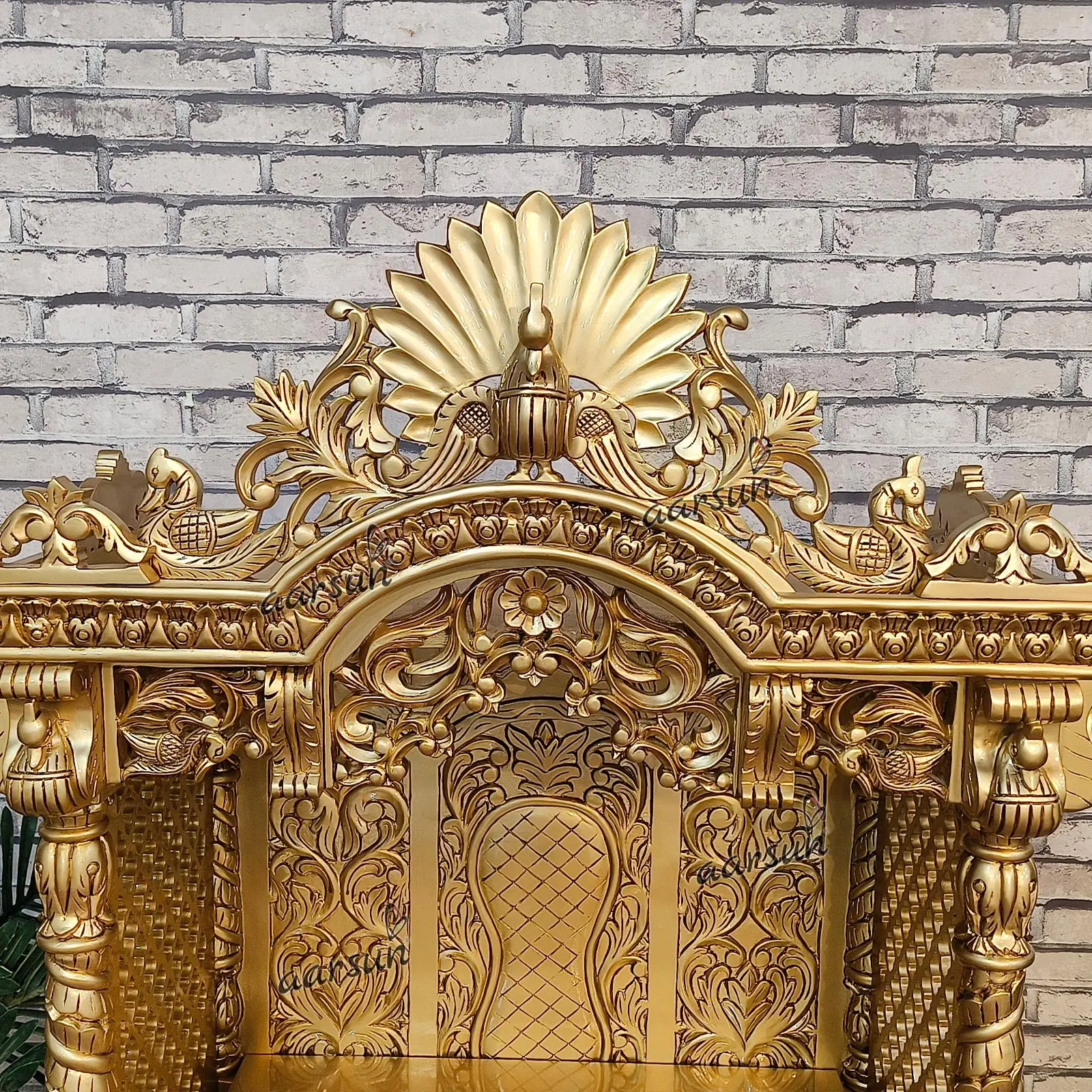 Wooden Handcrafted Antique Temple Design View 7