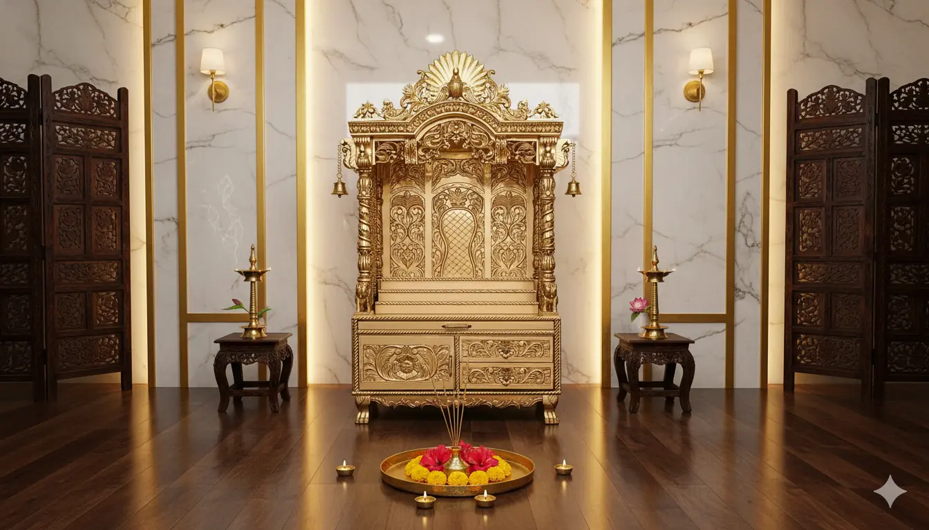 Wooden Handcrafted Antique Temple Design