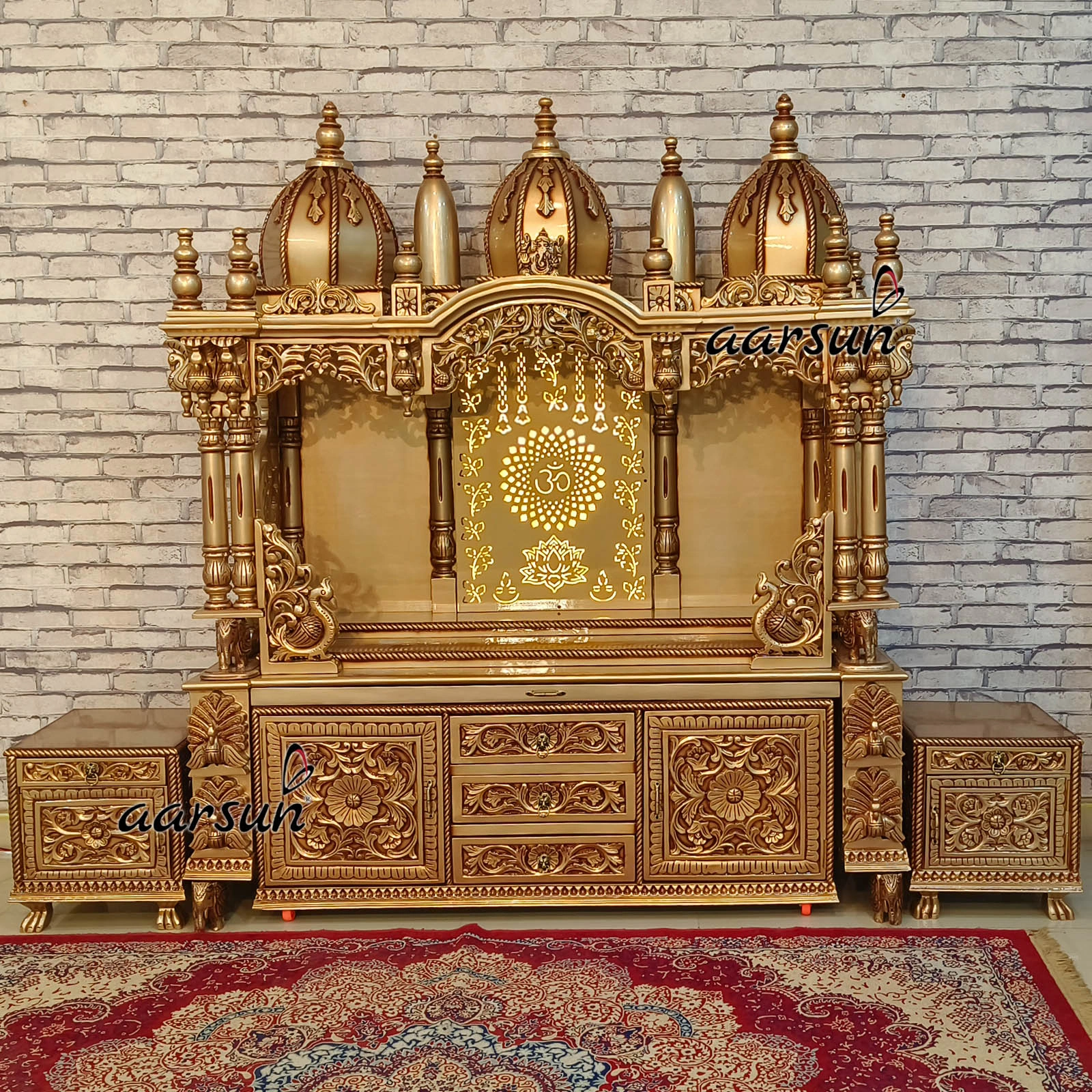 Wooden Designer Temple for Modern Homes View 3