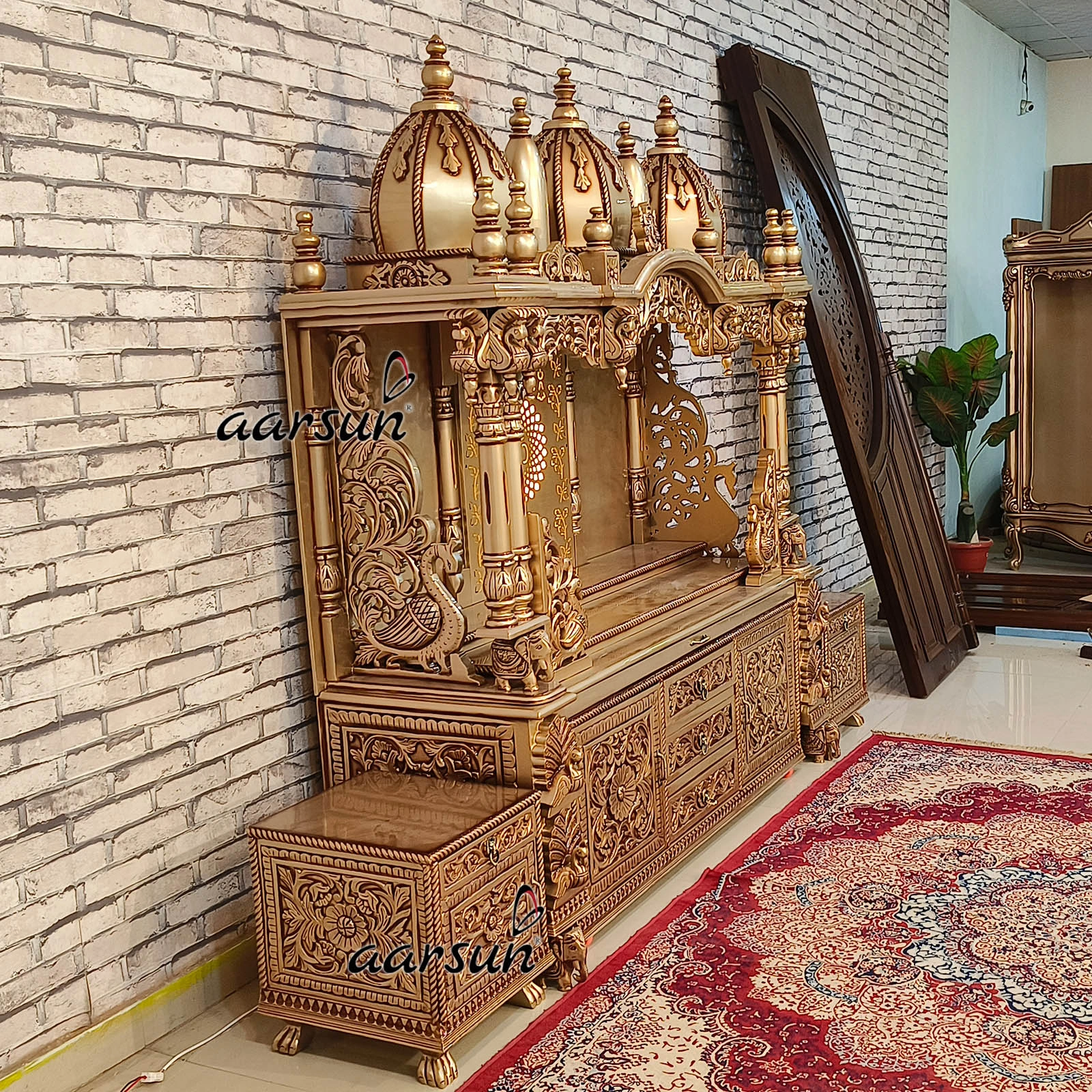 Wooden Designer Temple for Modern Homes View 4