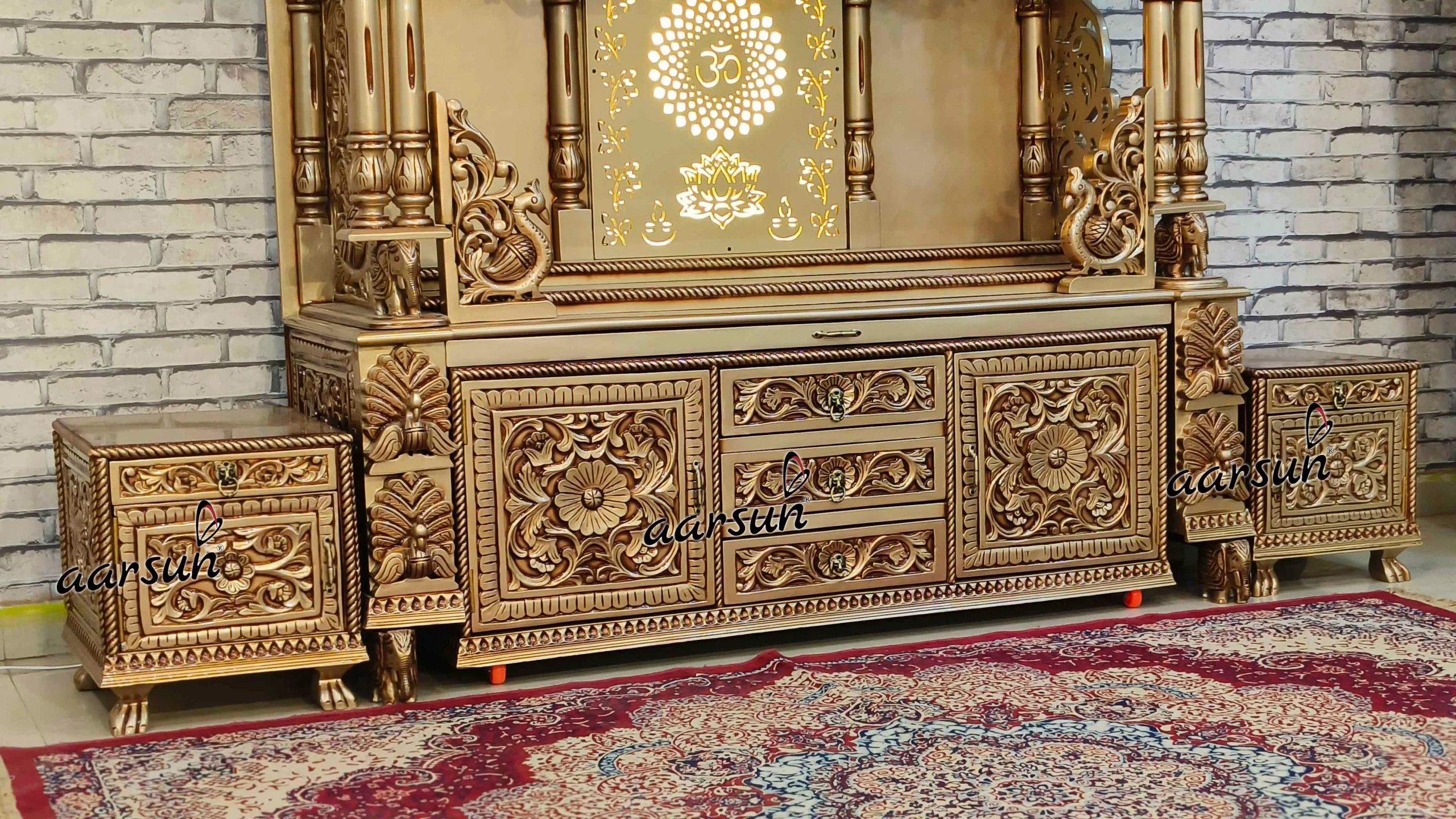 Wooden Designer Temple for Modern Homes View 5