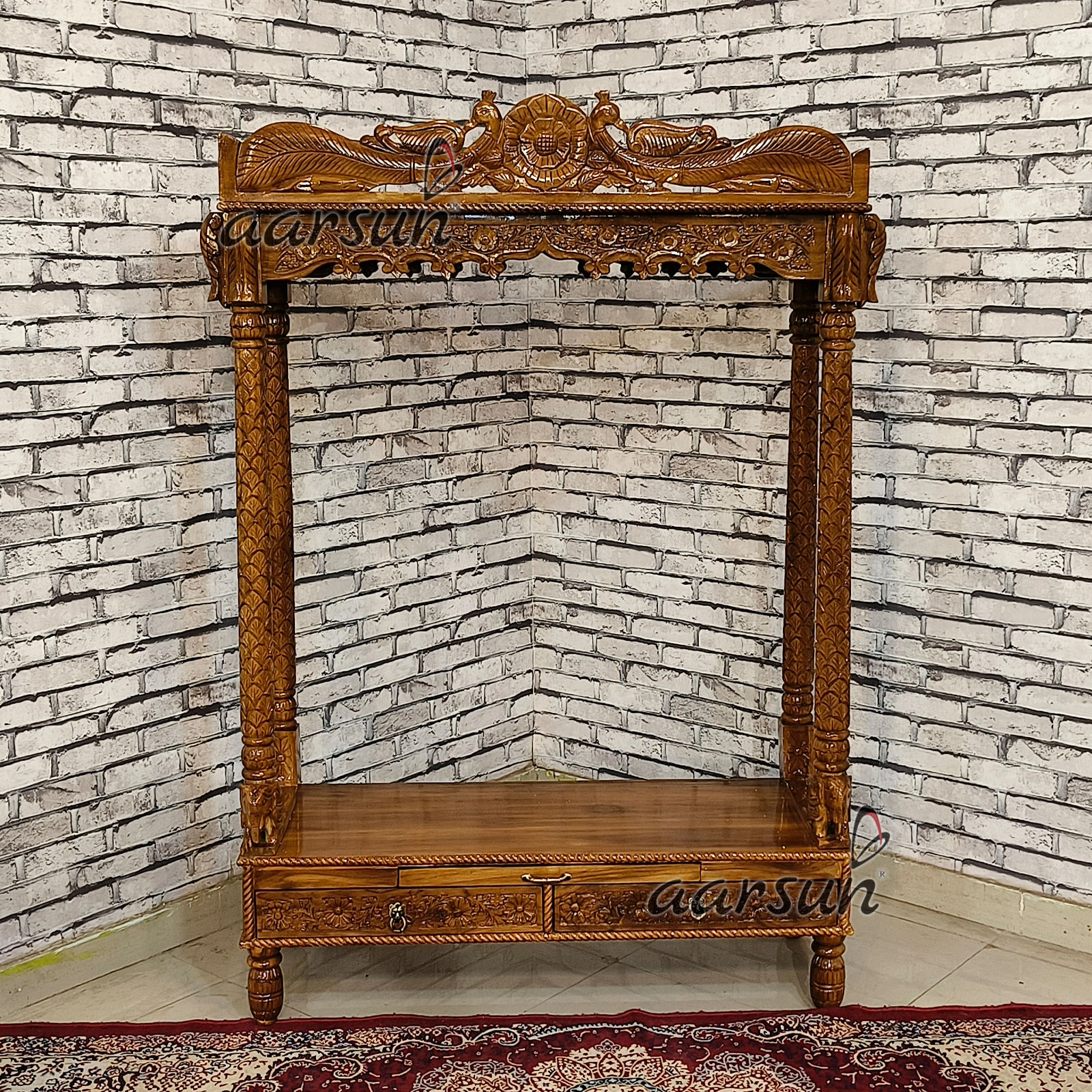 Open-Style Temple with 4 Pillars View 2