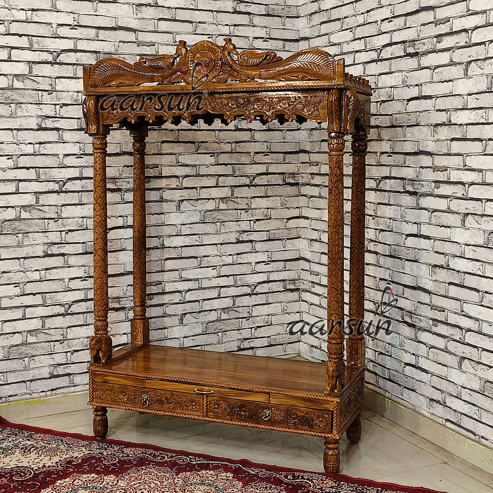 Open-Style Temple with 4 Pillars View 4