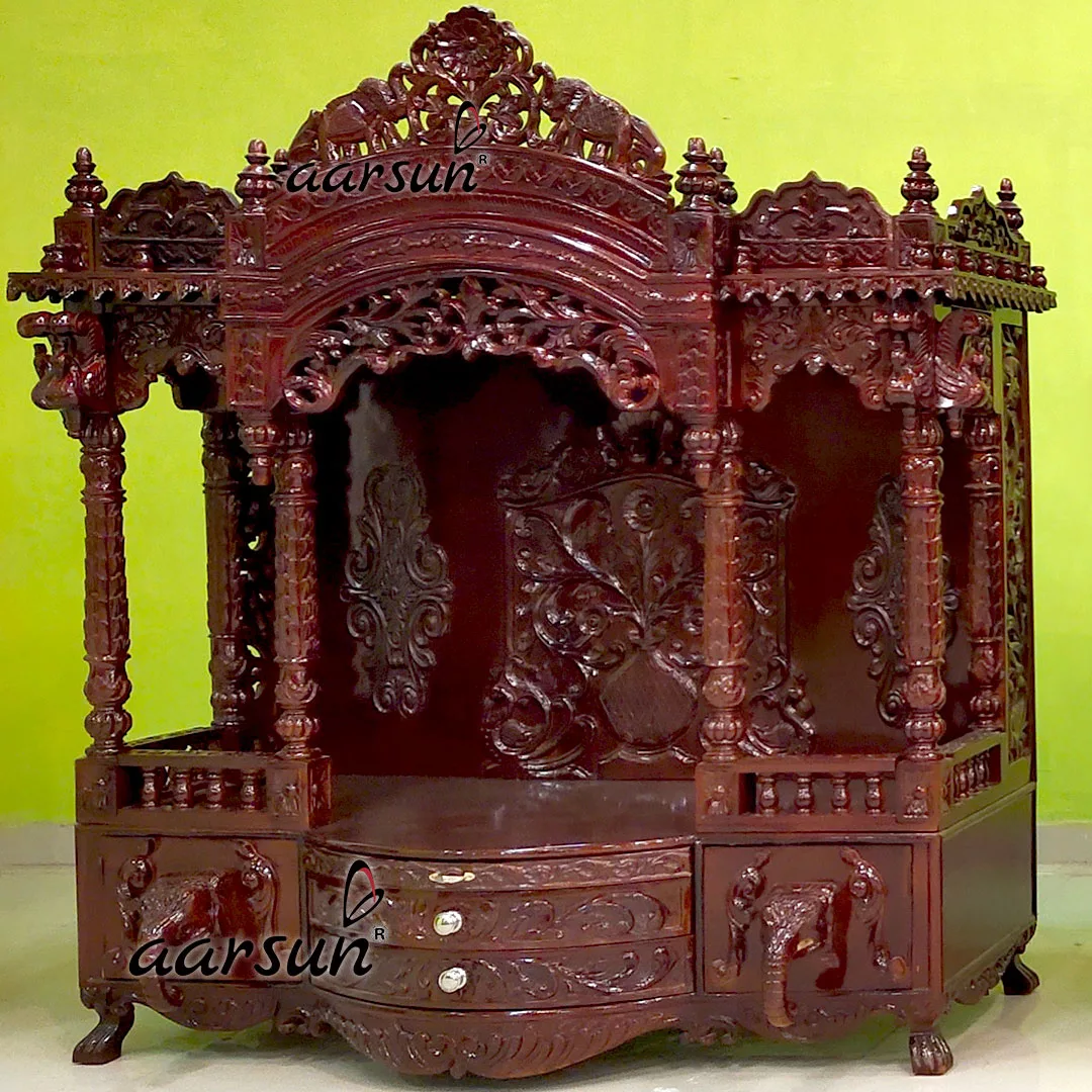Beautiful Pooja Mandir in Teak Wood YT-590A View 2