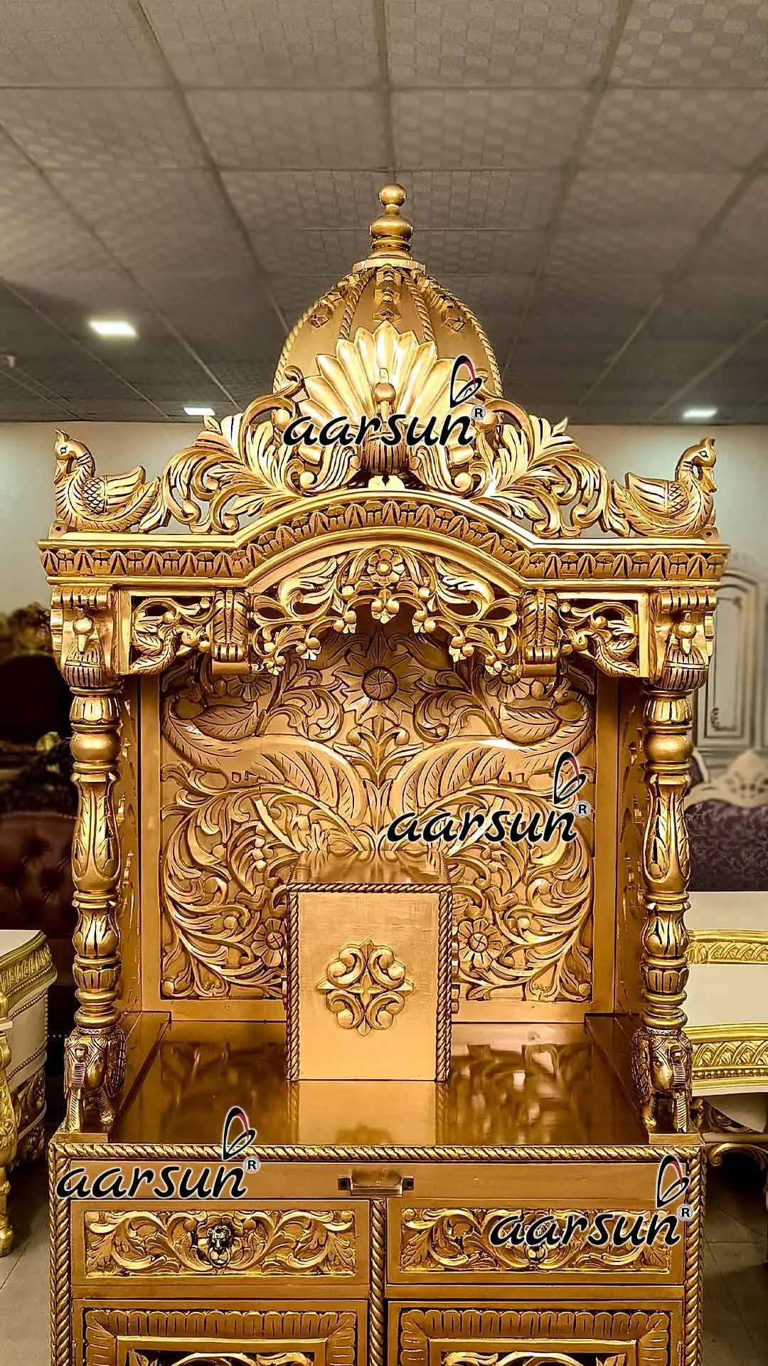 Pooja Mandir latest design in Teak YT-738 View 4