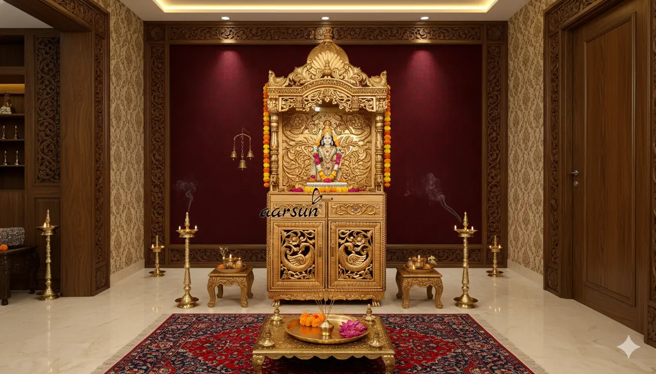 Pooja Mandir latest design in Teak YT-738
