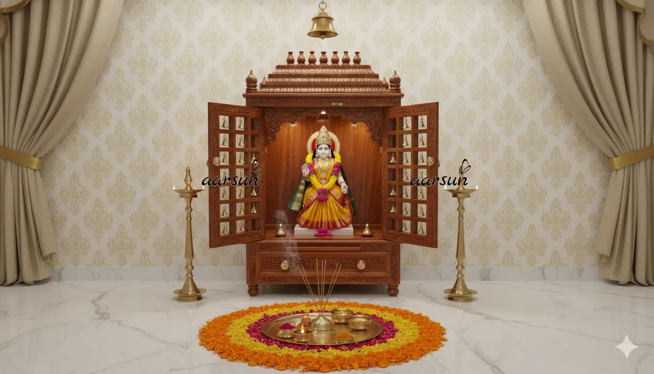 Puja Bell Temple in Teak Wood MNDR-0068