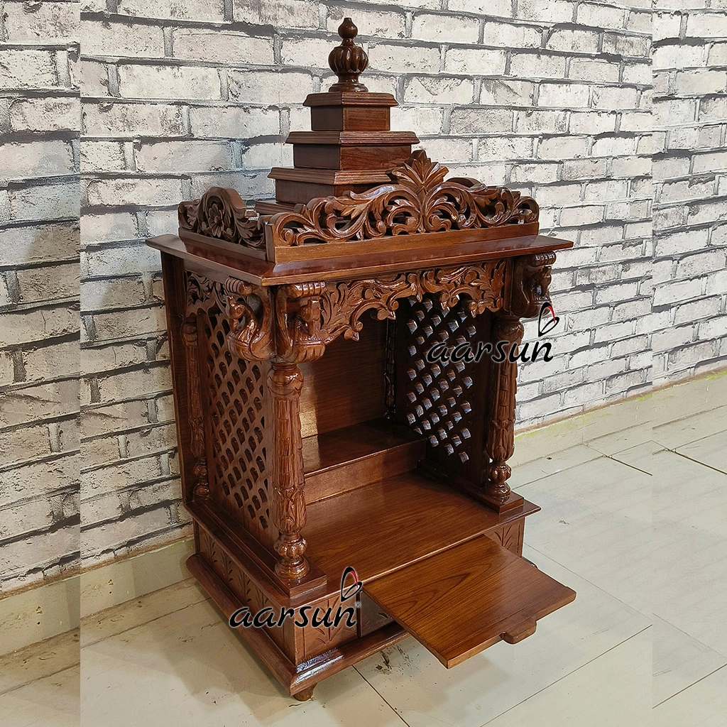 Small Handcrafted Pooja Mandir Design View 4