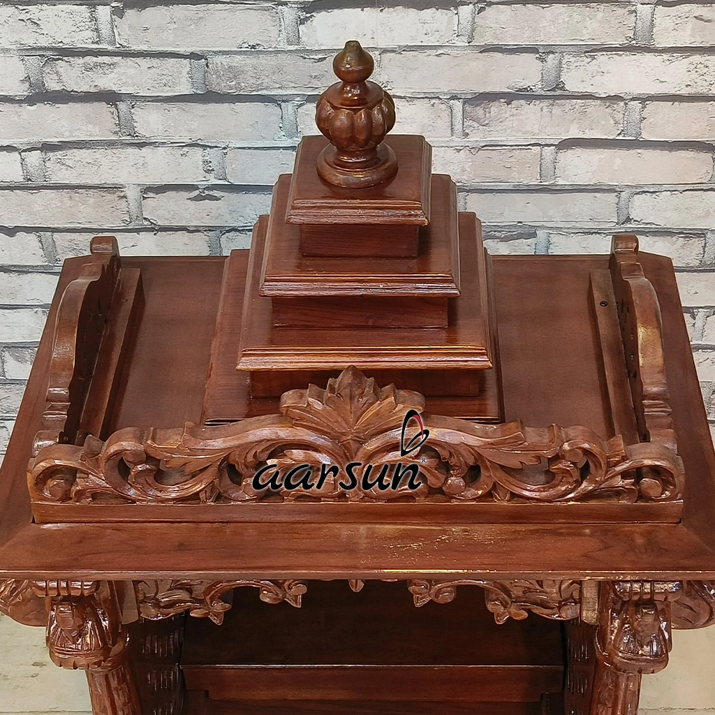 Small Handcrafted Pooja Mandir Design View 7