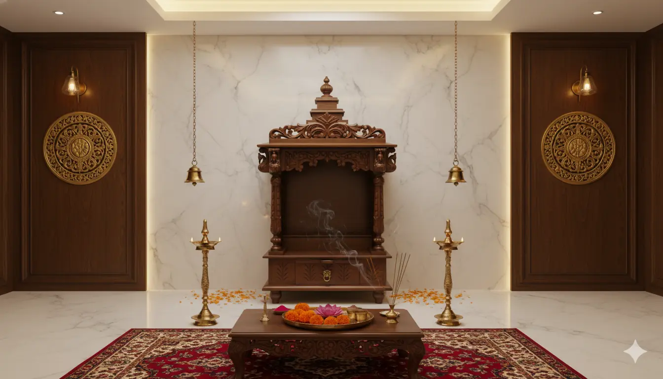 Small Handcrafted Pooja Mandir Design