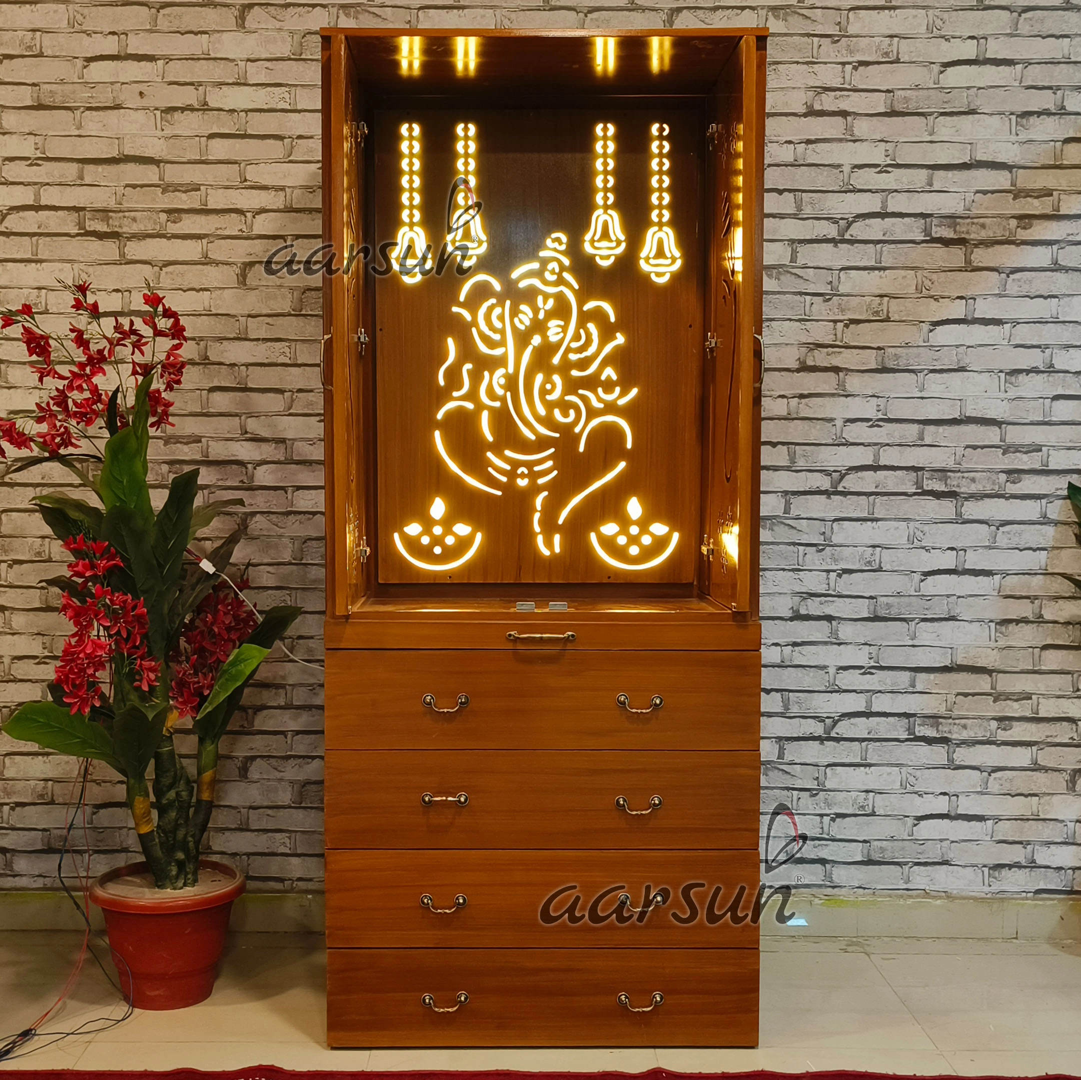 Space-Saving Modern Pocket Door Temple Design