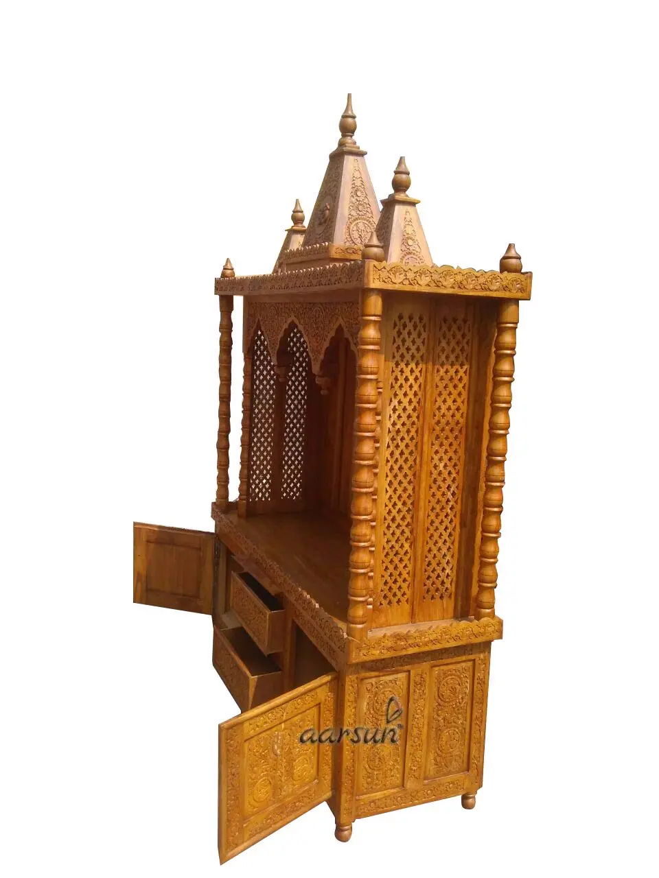 Handcrafted Teak Wood Temple Mandir View 6