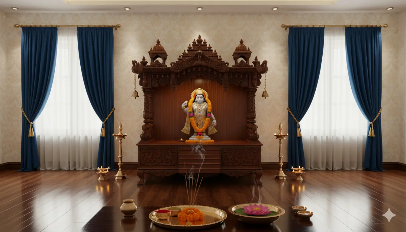 Teak Wood Home Mandir MNDR-0099