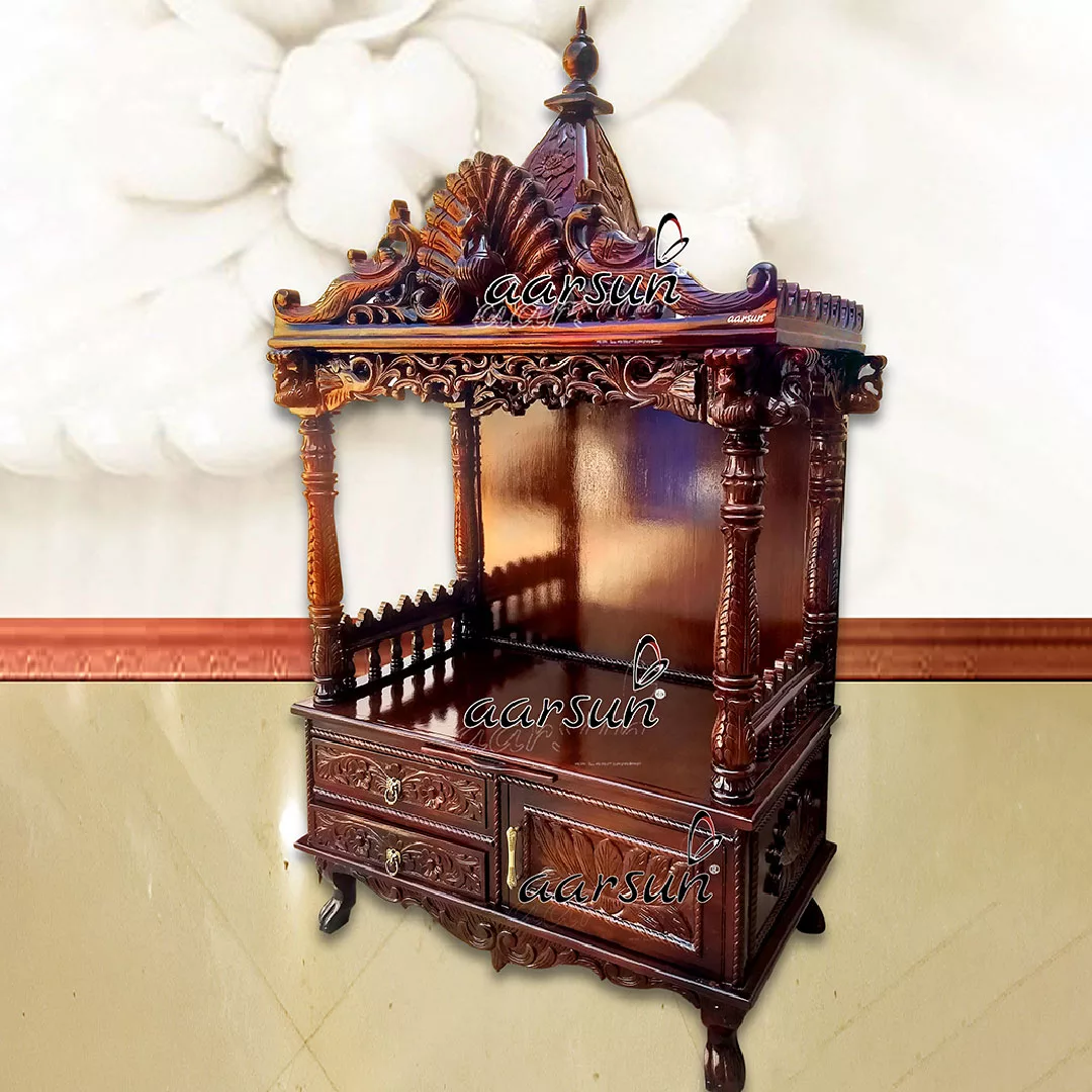 Teak Wood Mandir Pooja Ghar MNDR-0001 View 2