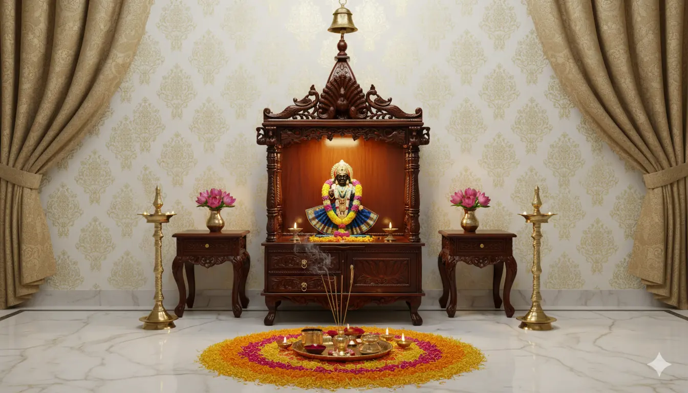 Teak Wood Mandir Pooja Ghar MNDR-0001