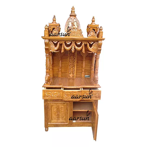 Teak Wood Pooja Temple MNDR-0027 View 3