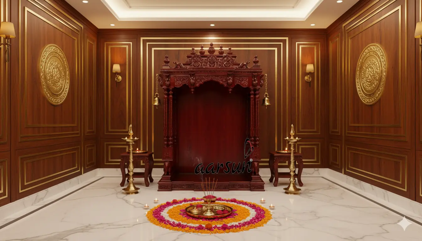 Teak Wood Temple with Light Walnut Polish NT-006 View 4