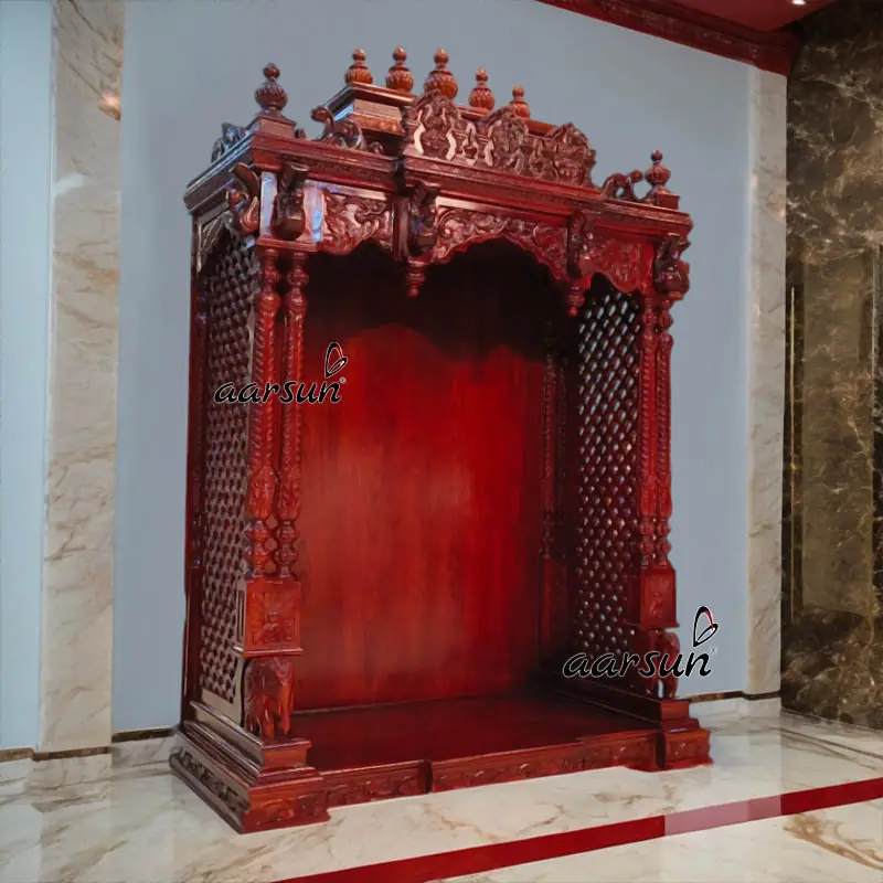 Teak Wood Temple with Light Walnut Polish NT-006 View 5