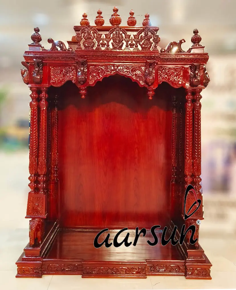 Teak Wood Temple with Light Walnut Polish NT-006