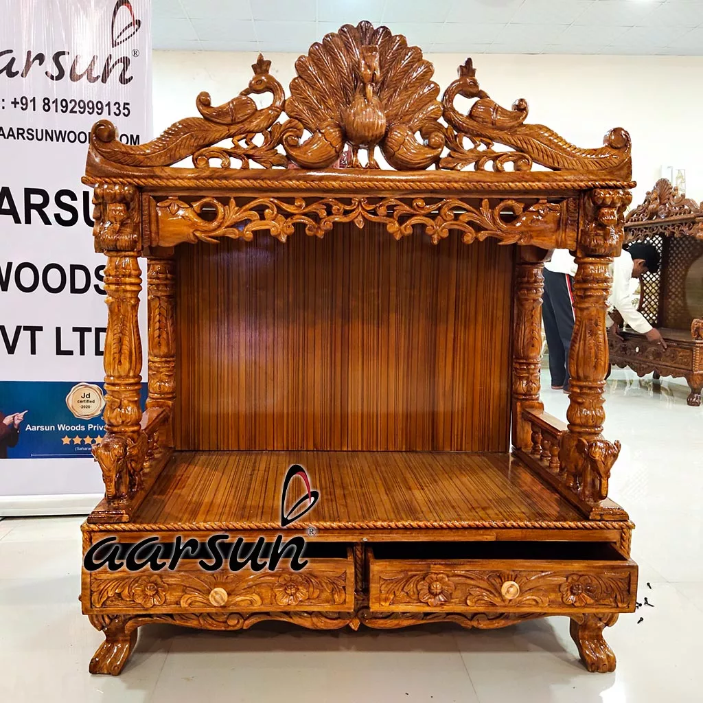 Teak Wood Temple Without Door YT-291 View 2