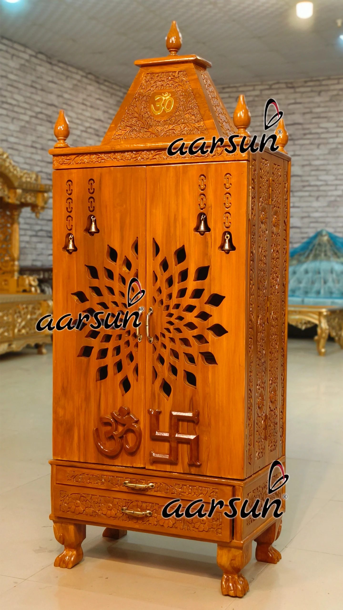 Temple For Home with Hand Carving View 2