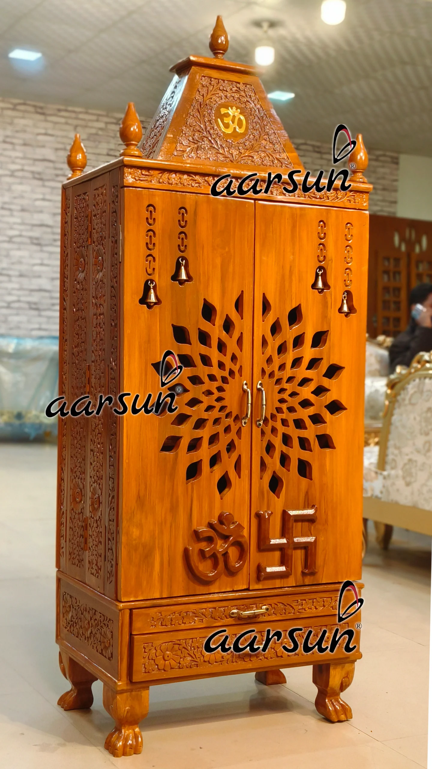 Temple For Home with Hand Carving View 3