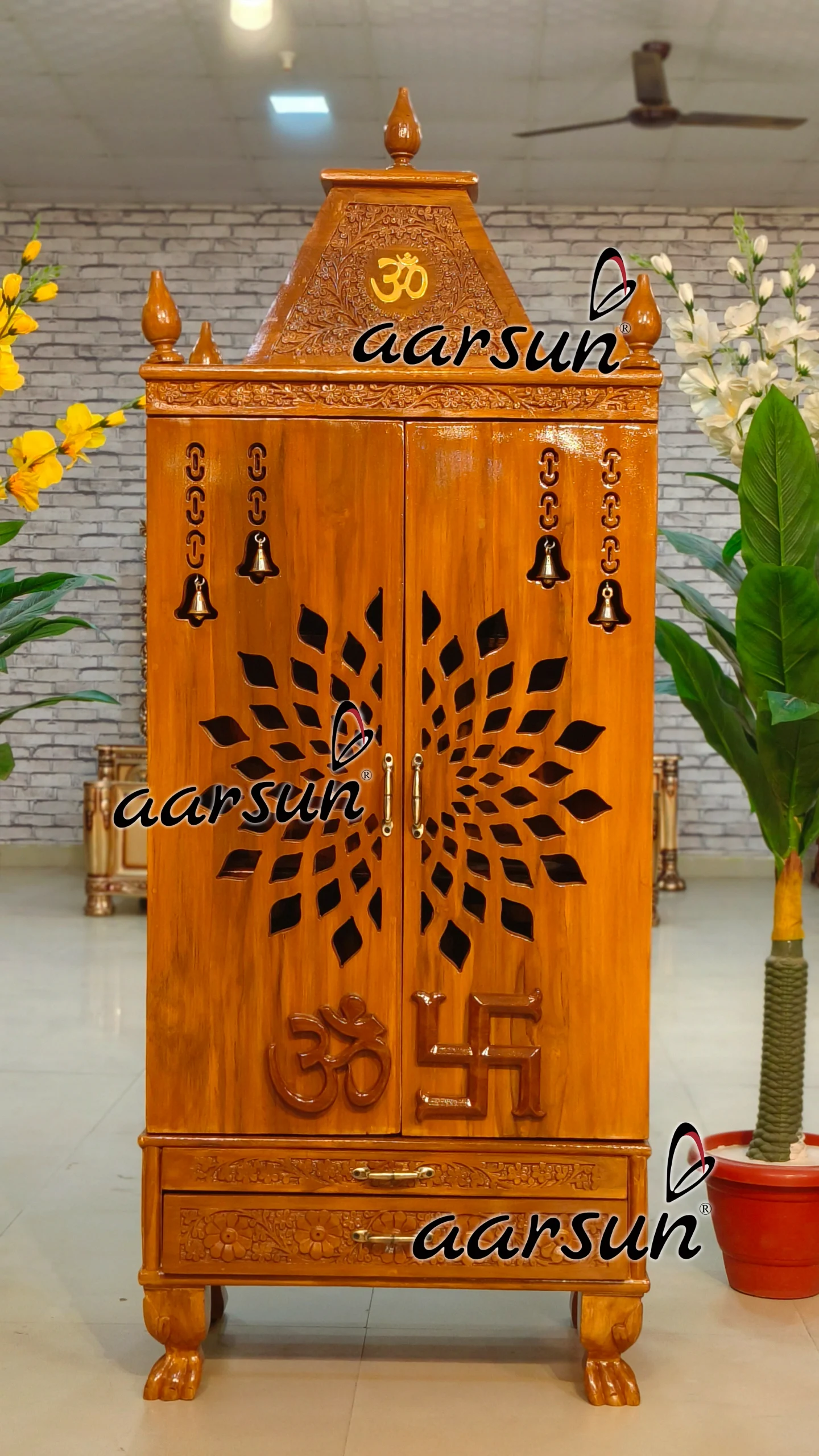 Temple For Home with Hand Carving View 4