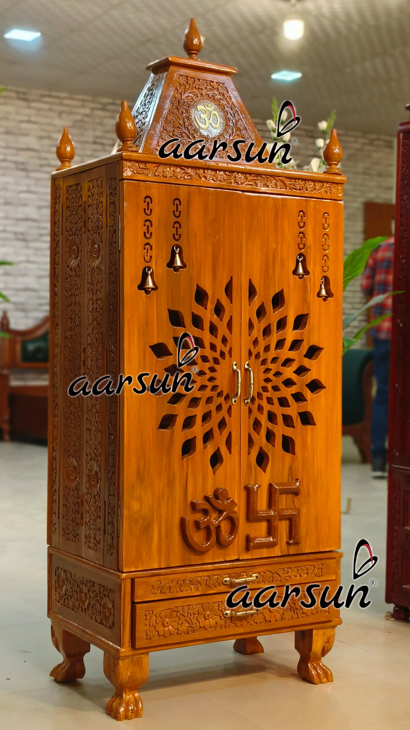 Temple For Home with Hand Carving View 5