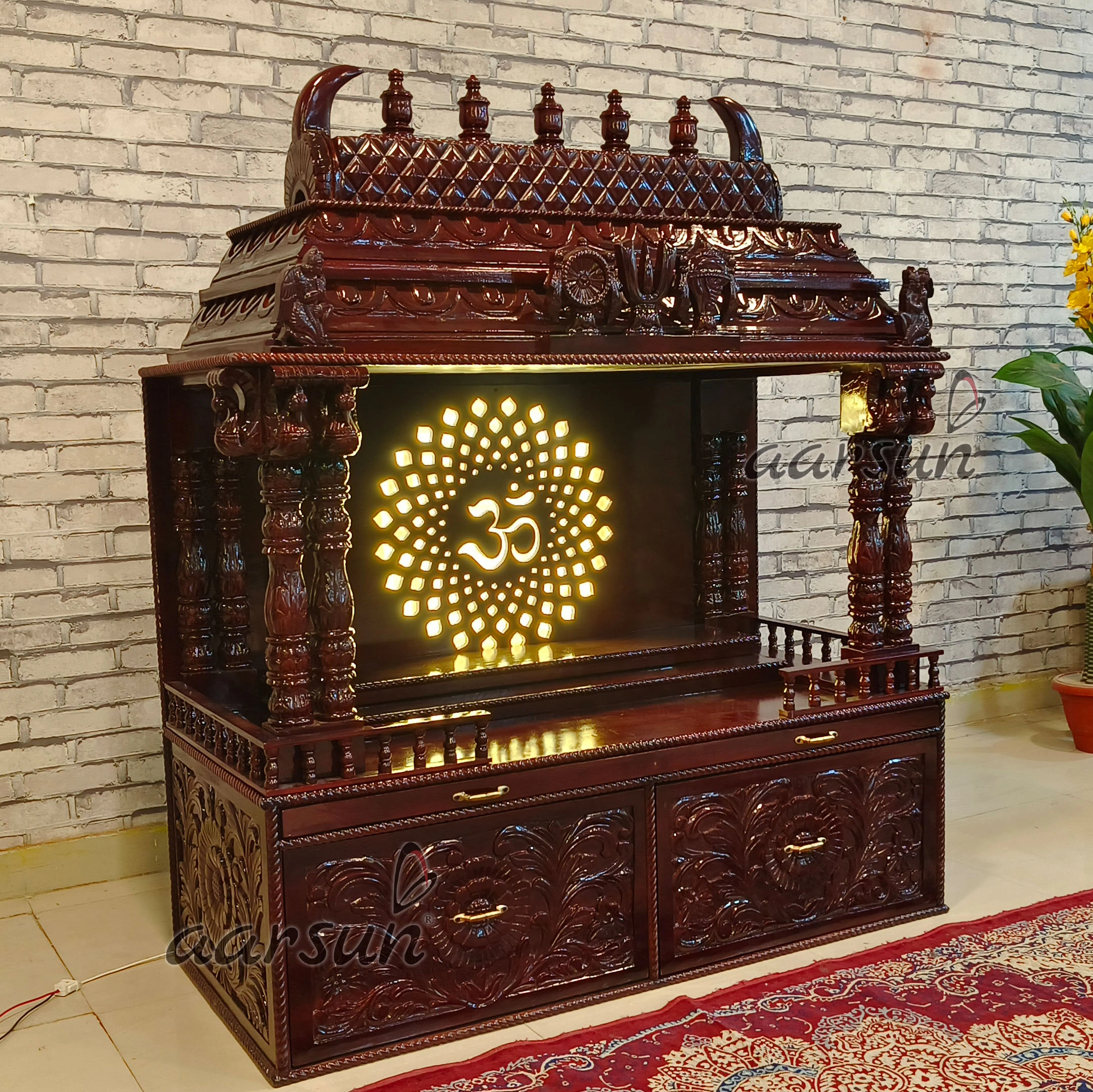 Traditional South Style Gopuram Temple With LED Light View 3