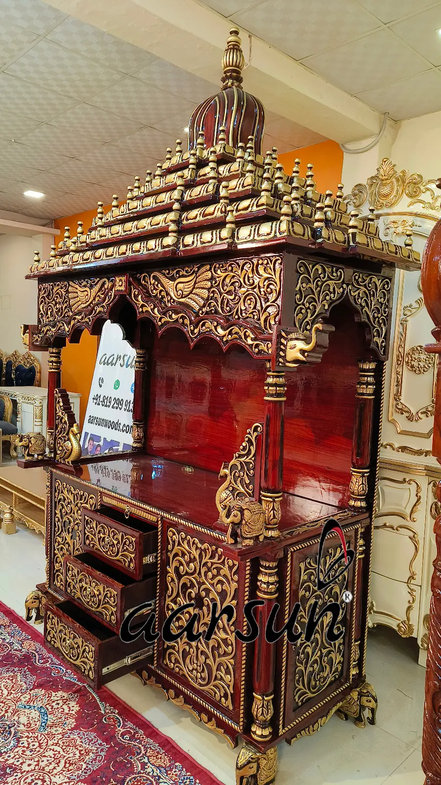 Triple Shade Mandir with Unique Gopuram NT-007 View 5