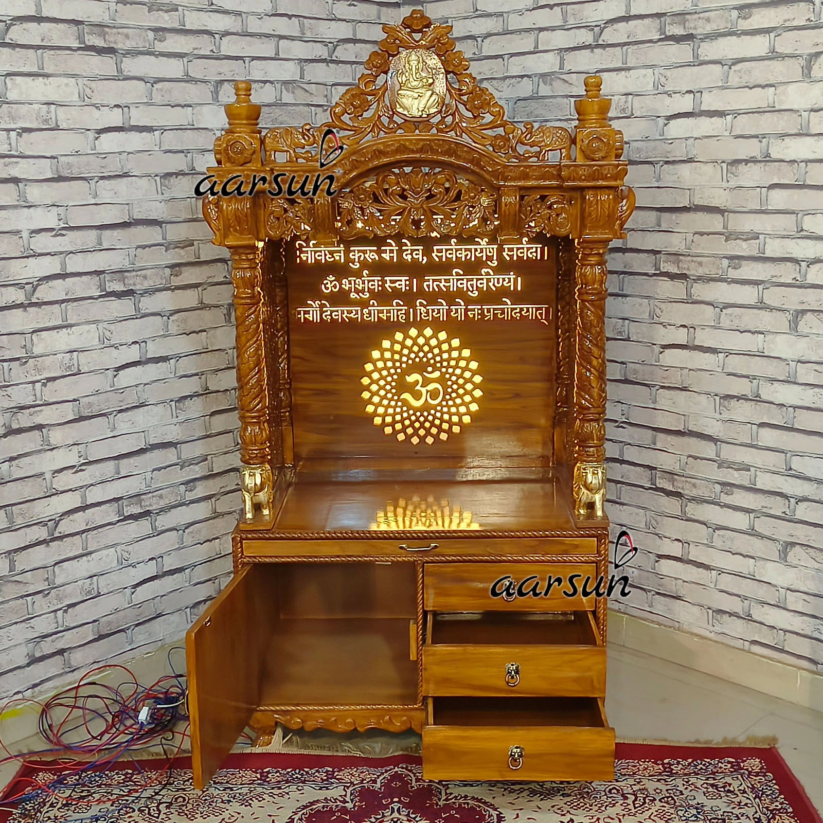 Wooden Ganesh ji Temple Design View 3