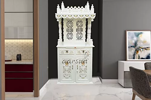 White Wooden Mandir MNDR-0005 View 3