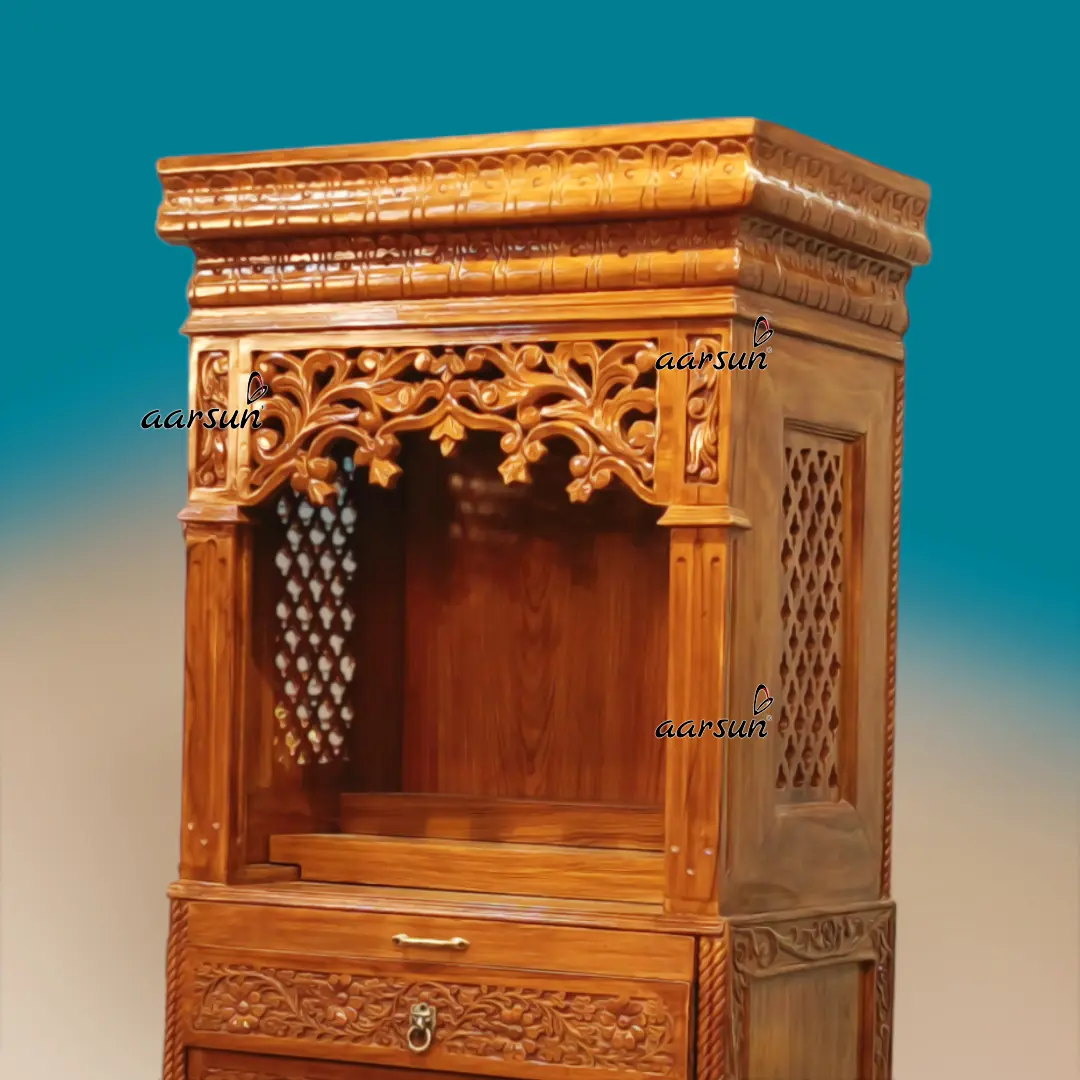 Wooden Handcrafted Temple in Teak Wood View 4