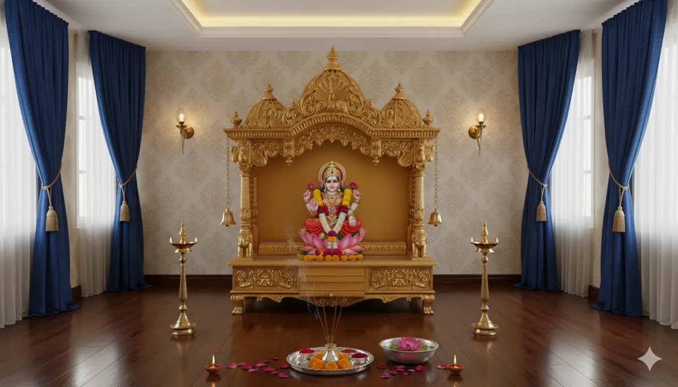 Wooden Mandir for Home - Office MNDR 0100