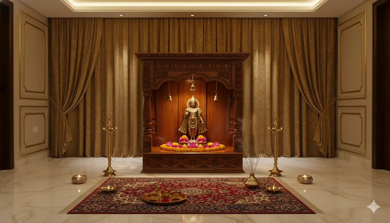 Wooden Pooja Ghar - Mandir MNDR-0110