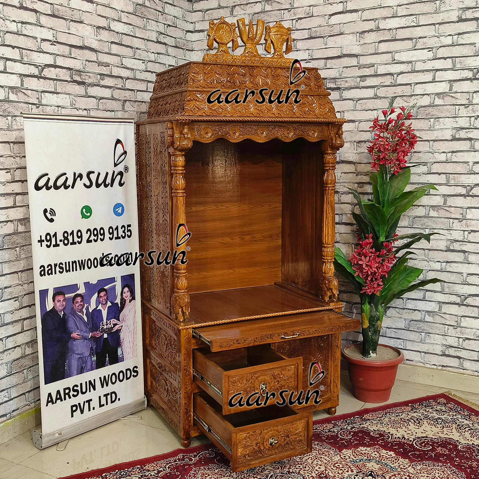 Wooden Puja Mandir at Factory Price View 4