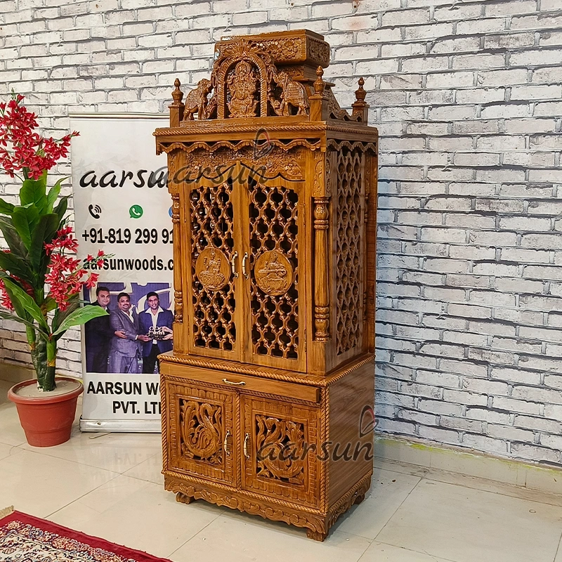 Wooden Shubh Maa Lakshmi ji-Saraswati ji Puja Mandir View 2