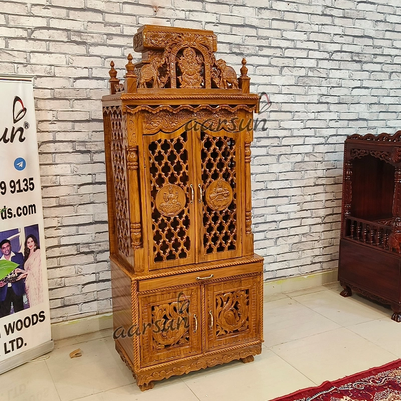 Wooden Shubh Maa Lakshmi ji-Saraswati ji Puja Mandir View 3