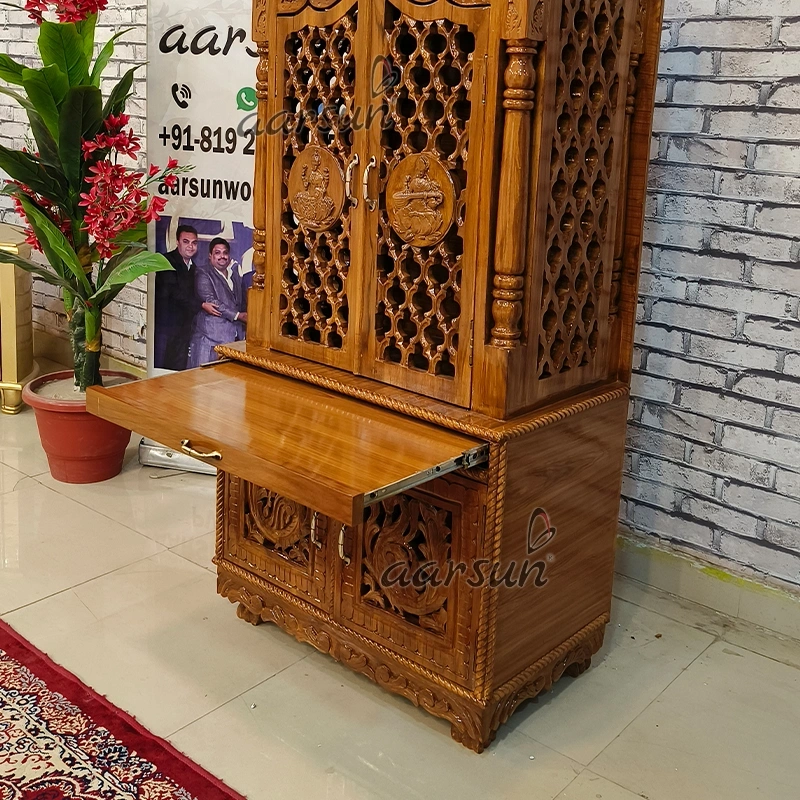 Wooden Shubh Maa Lakshmi ji-Saraswati ji Puja Mandir View 6