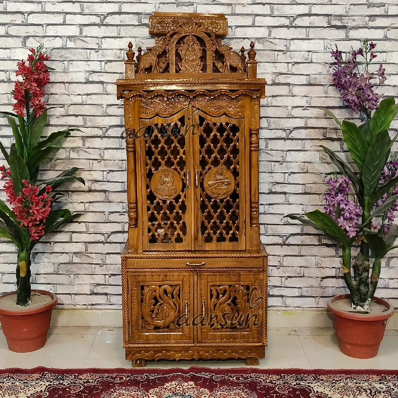 Wooden Shubh Maa Lakshmi ji-Saraswati ji Puja Mandir View 9