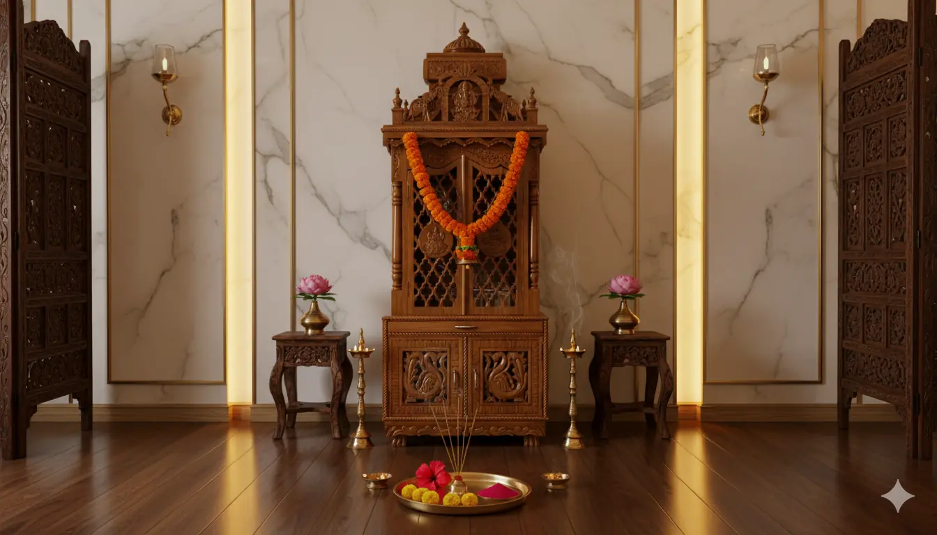Wooden Shubh Maa Lakshmi ji-Saraswati ji Puja Mandir