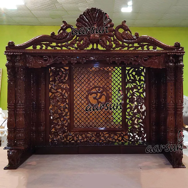 Wooden Temple Pooja Ghar with Open Base for Table top YT-489 View 2