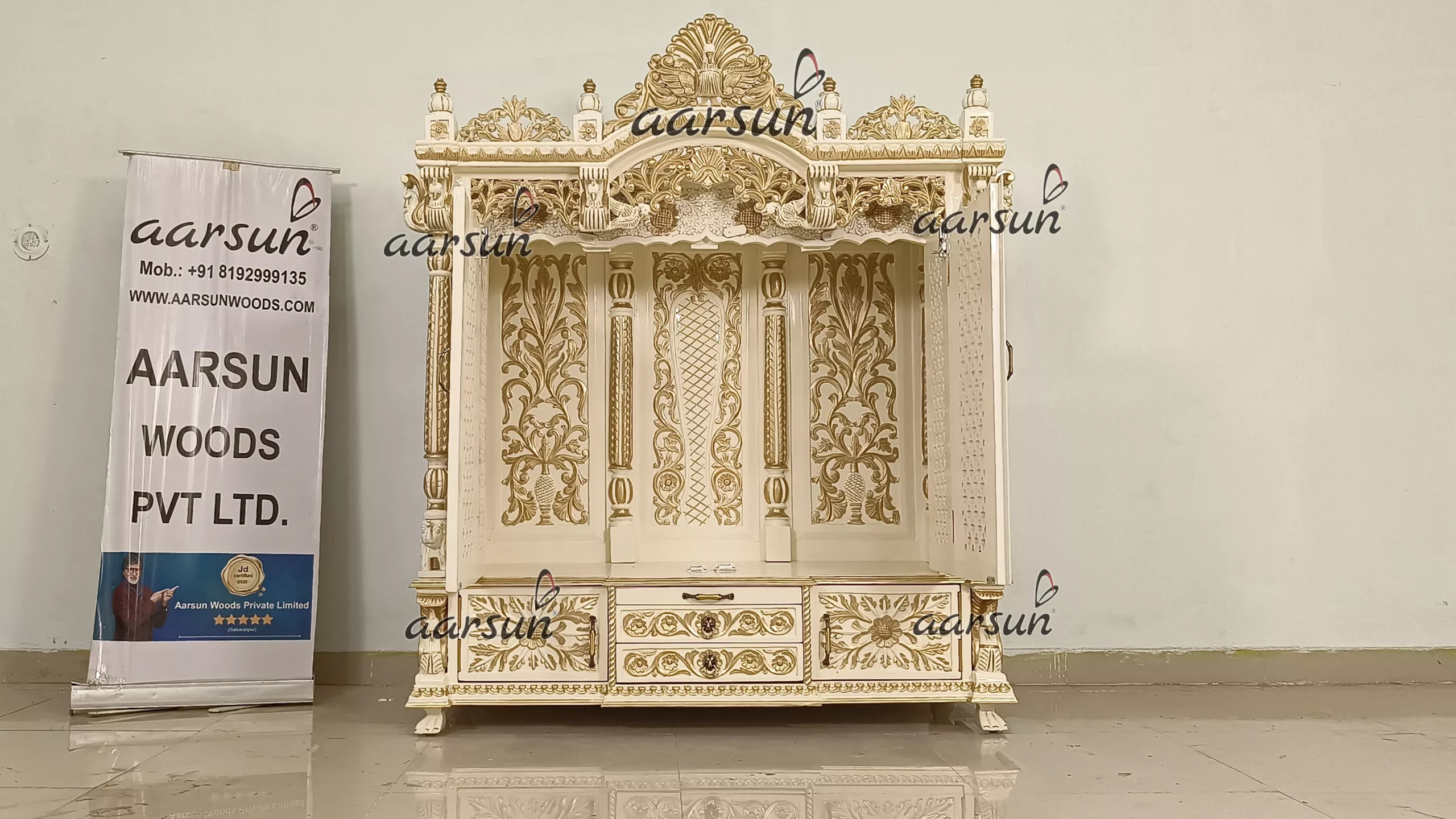 Wooden Temple with Double Door YT-677 View 2