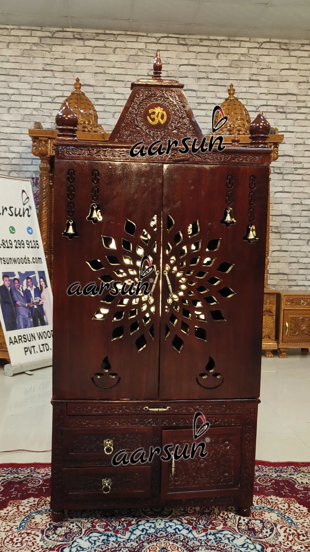 Wooden Temple with LED Light View 6