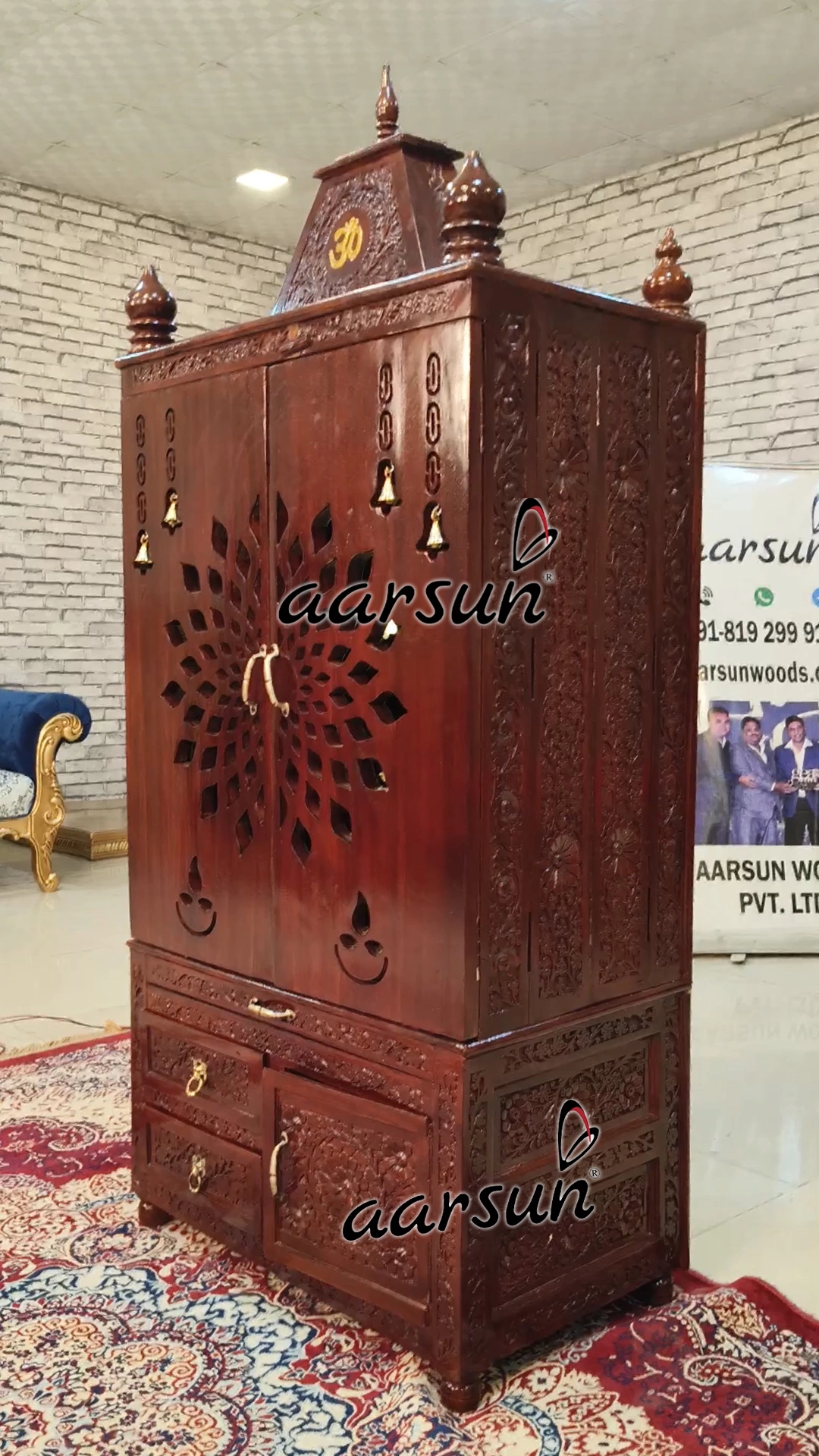 Wooden Temple with LED Light View 8