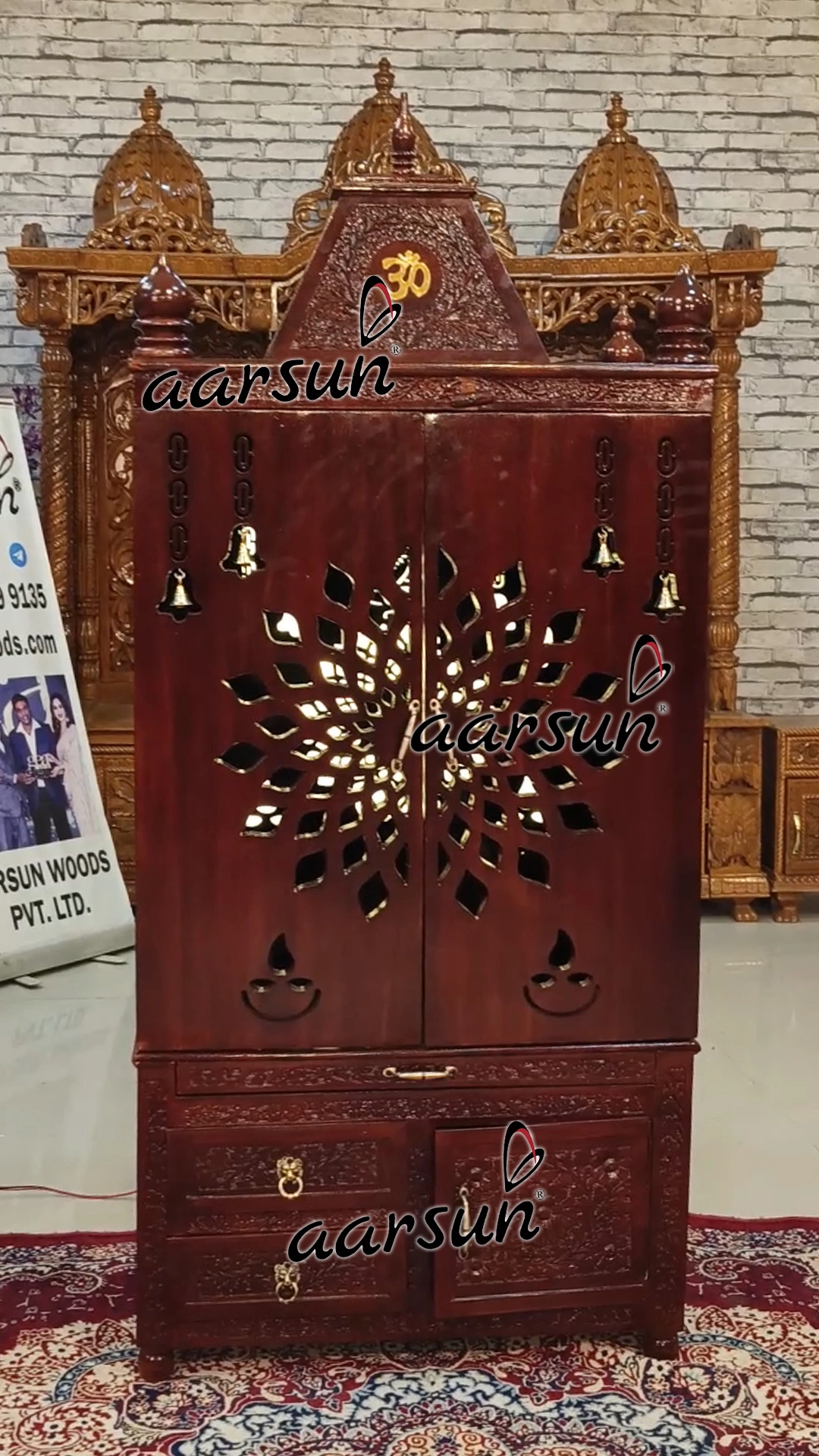 Wooden Temple with LED Light View 9